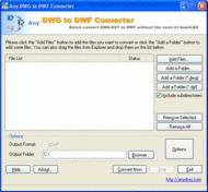 Any DWG to DWF Converter screenshot